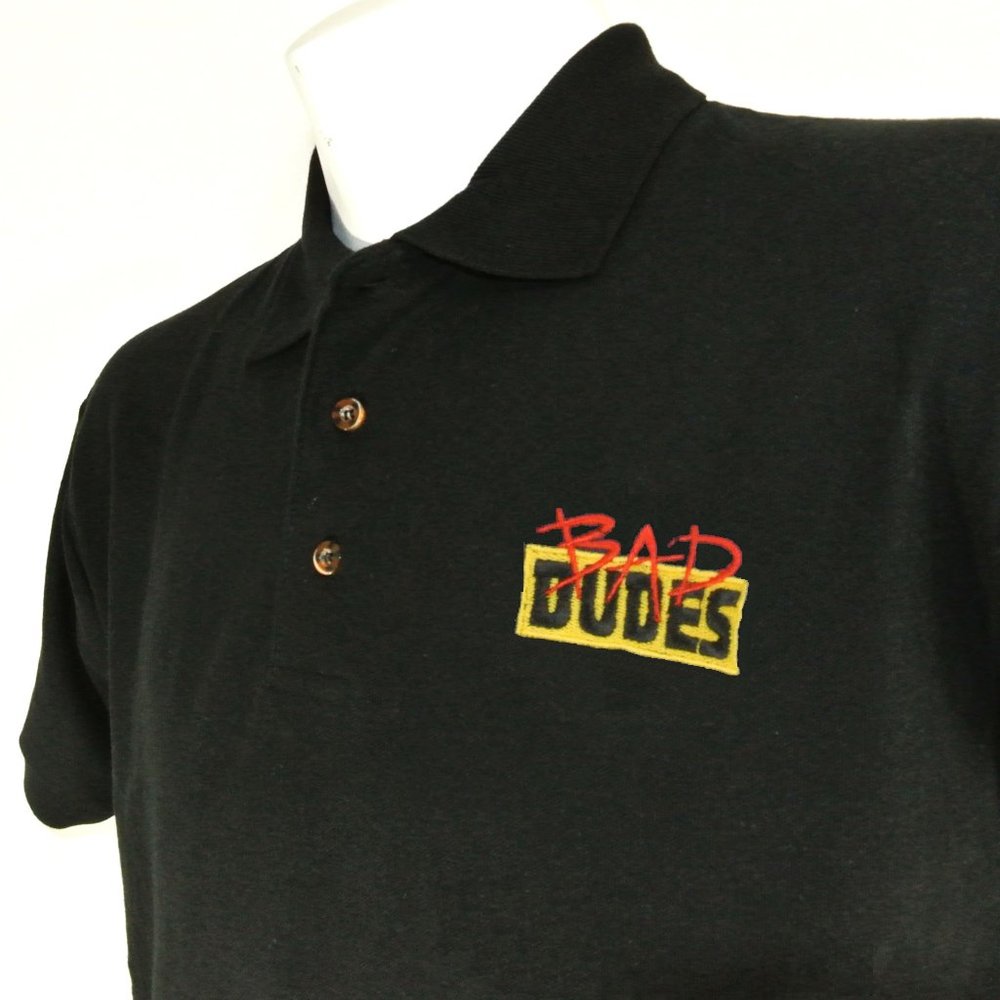 BAD DUDES Vintage Arcade / Nintendo Video Game Employee Uniform Polo Shirt